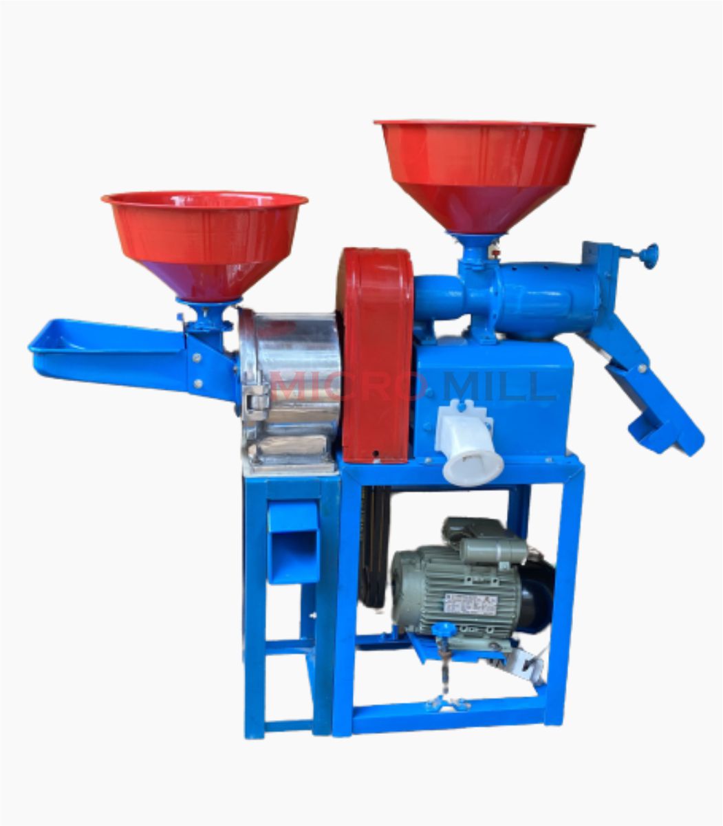 Combine Rice Mill 3 HP Mini Combine Paddy To Rice and Atta Chakki Machine 2in1 Rice Mill Price